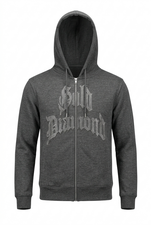 Gold Diamond Rhinestone Hoodie